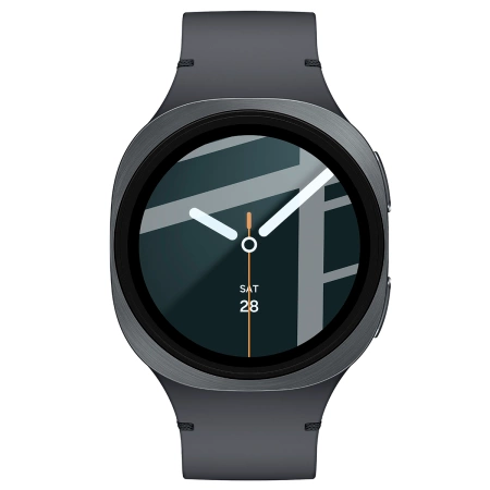 Szkło hybrydowe Bizon Glass Watch Edge Hybrid dla Galaxy Watch 8 44 mm, czarne