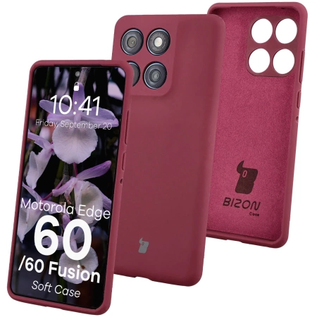 Silikonowe etui Bizon Soft Case do Motorola Edge 60 Fusion / 60, ciemnofioletowe