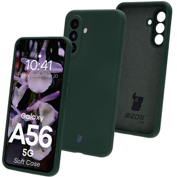 Silikonowe etui Bizon Soft Case do Galaxy A56 5G, ciemnozielone