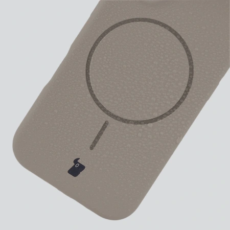 Silikonowe etui z pierścieniem magnetycznym Bizon Soft Case Magnetic do Xiaomi 17, jasnoszare