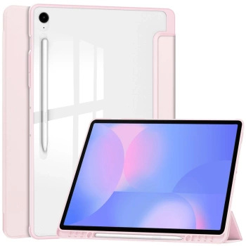 Etui z klapką Bizon Case Tab Clear Matt do Galaxy Tab S10 FE Plus, różowe