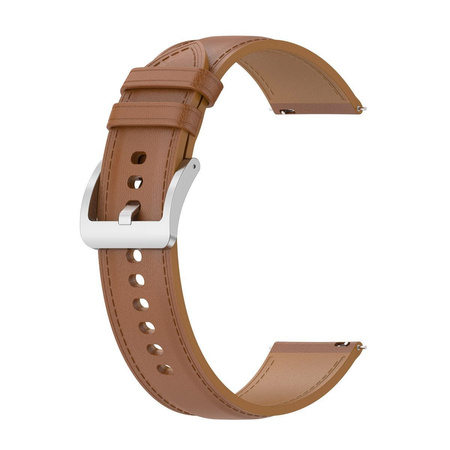 Pasek skórzany do smartwatcha, Bizon Strap Watch Casual, Quick Release 22 mm, jasnobrązowy