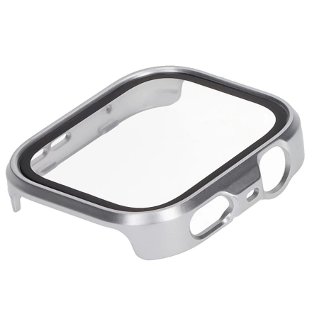 Etui ze szkłem do zegarka Bizon Case+Glass Watch do Huawei Watch Fit 4 Pro, satynowo srebrne