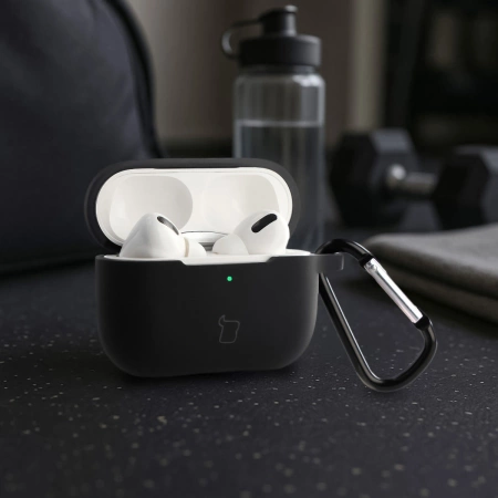 Silikonowe etui z karabińczykiem Bizon Case Headphone Silicone do AirPods Pro 2, czarne
