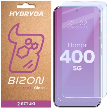 Elastyczne szkło hybrydowe Bizon Glass Mule Duo do Honor 400, 2 sztuki