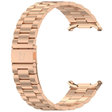 Pasek ze stali nierdzewnej Bizon Strap Watch Aura do Galaxy Watch Ultra 2 / 1, różowozłoty