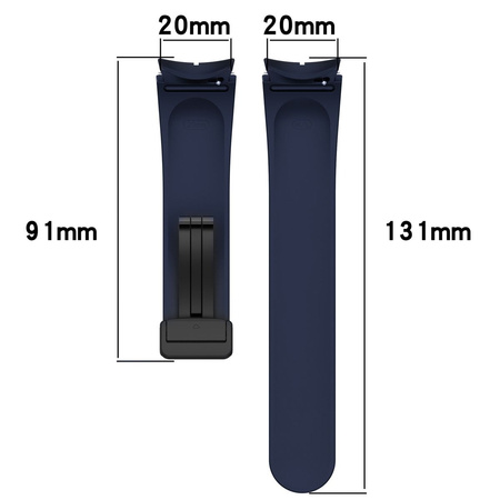 Silikonowy pasek Bizon Strap Watch Silicone do Galaxy Watch FE/7/6/6 Classic/5/5 Pro/4/4 Classic, granatowy