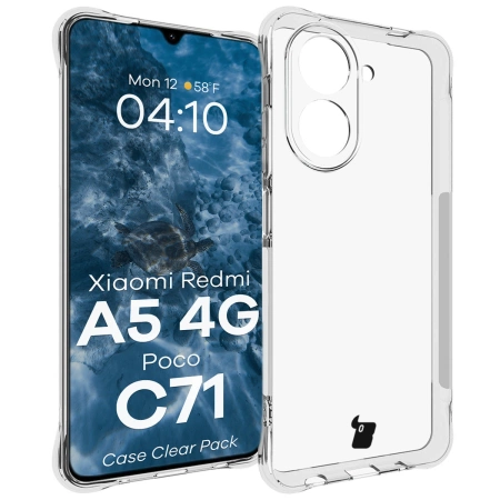 Elastyczne etui + 2x szkło hartowane Bizon Case Clear Pack do Xiaomi Redmi A5 4G / POCO C71 4G