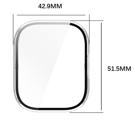 Etui ze szkłem do zegarka Bizon Case+Glass Watch do Xiaomi Redmi Watch 5 Active, przezroczyste