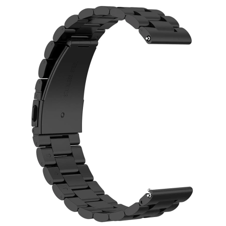 Pasek ze stali nierdzewnej do smartwatcha, Bizon Strap Watch Aura, QuickRelease 20 mm, czarny