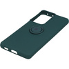 Etui Bizon Case Silicone Ring do Galaxy S21 Ultra, ciemnozielone