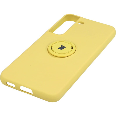 Etui Bizon Case Silicone Ring do Galaxy S22, żółte