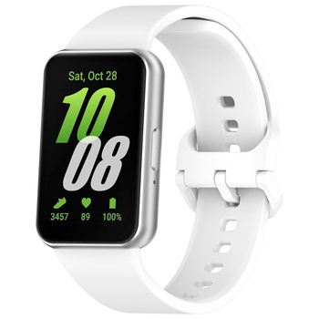 Pasek Bizon Strap Watch Silicone do Galaxy Fit 3, biały