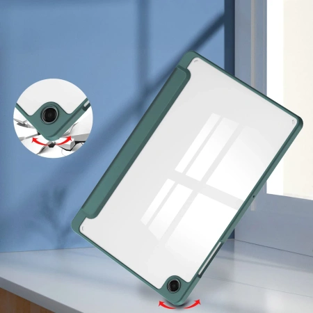 Etui z klapką Bizon Case Tab Clear Matt do Galaxy Tab A11 Plus / A9 Plus, ciemnozielone