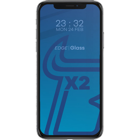 Szkło hartowane Bizon Glass Edge CF - 2 sztuki + ochrona na obiektyw, iPhone Xs Max, czarne