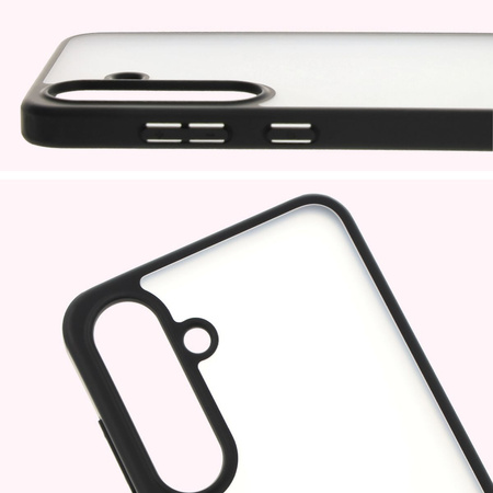 Etui Bizon Case Angelo do Galaxy S25 Plus, półprzezroczyste z czarną ramką