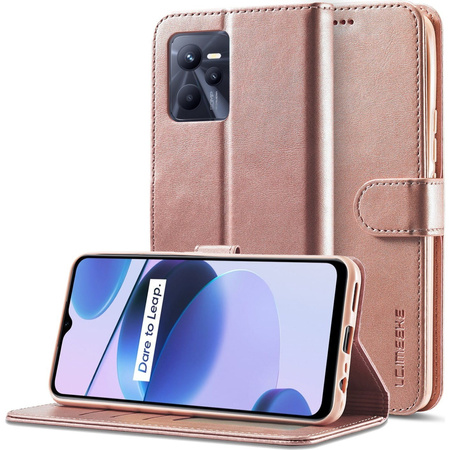 Etui Bizon Case Wallet do Realme C35, jasnoróżowe