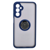 Etui z uchwytem na palec Bizon Case Hybrid Ring do Galaxy A24 4G, przydymione z granatową ramką