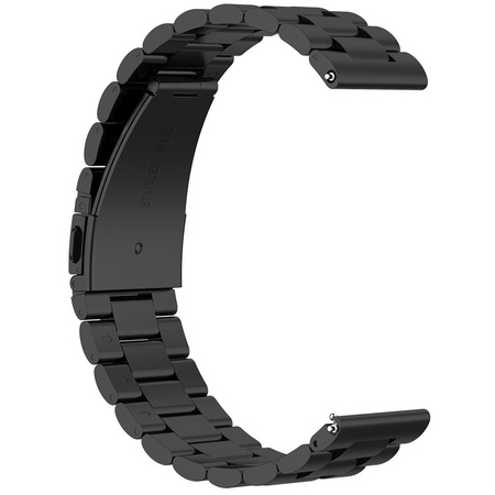 Pasek ze stali nierdzewnej do smartwatcha, Bizon Strap Watch Aura, Quick Release 18 mm, czarny