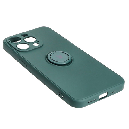 Etui Bizon Case Silicone Ring Sq do iPhone 15 Pro Max, ciemnozielone