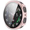 Etui ze szkłem do zegarka Bizon Case+Glass Watch do Samsung Galaxy Watch 8 44 mm, satynowe różowe