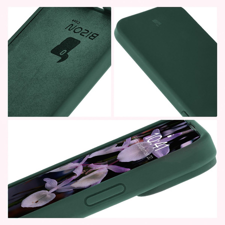 Silikonowe etui Bizon Soft Case do iPhone 15 Plus, ciemnozielone