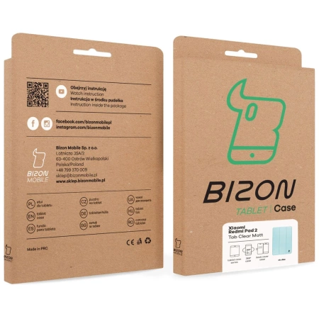 Etui z klapką Bizon Case Tab Clear Matt do Xiaomi Redmi Pad 2, błękitne