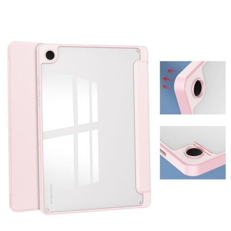 Etui Bizon Case Tab Clear Matt do Samsung Galaxy Tab A9 Plus, jasnoróżowe