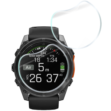 Folia hydrożelowa na ekran Bizon Glass Watch Hydrogel do Garmin Fenix 8 Solar 51 mm / AMOLED 47 mm / AMOLED 51 mm, 2 sztuki