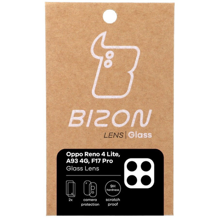 Szkło na aparat Bizon Glass Lens dla OPPO Reno 4 Lite / A93 4G / F17 Pro, 2 sztuki