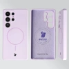 Silikonowe etui z pierścieniem magnetycznym Bizon Soft Case Magnetic do Galaxy S25 Ultra, jasnofioletowe