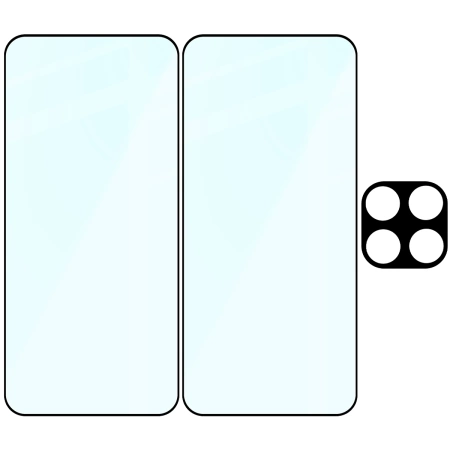 2x Szkło + szybka na aparat Bizon Edge Pack do Xiaomi 15T