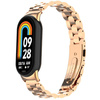 Pasek ze stali nierdzewnej Bizon Strap Watch Aura do Xiaomi Smart Band 10 / 9 / 9 NFC / 8, różowozłoty