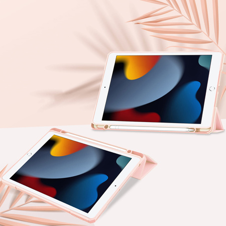 Etui Bizon Case Tab Clear Matt do Apple iPad 9 10.2 2021 / iPad 8 2020/ iPad 10.2 2019, jasnoróżowe