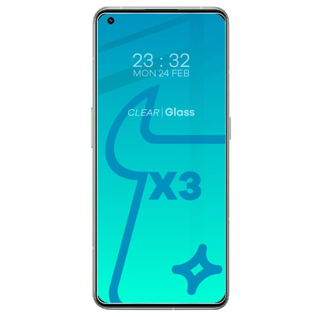 3x Szkło hartowane + szybka na aparat Bizon Glass Clear Pack do Realme GT 2 Pro
