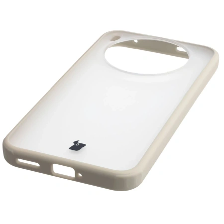 Etui Bizon Case Angelo do Vivo X300, półprzezroczyste z beżową ramką