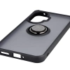 Etui z uchwytem na palec Bizon Case Hybrid Ring do Xiaomi POCO F7, przydymione z czarną ramką