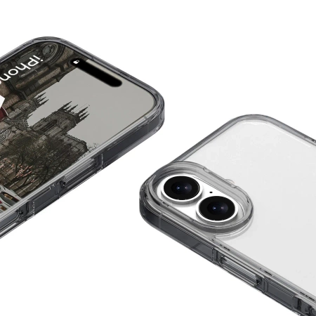 Etui Bizon Case Halo do iPhone 16, przydymione-czarne