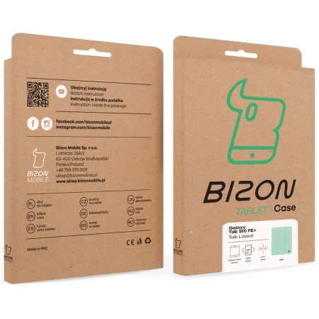 Etui z klapką Bizon Case Tab Lizard do Galaxy Tab S10 FE Plus, miętowe