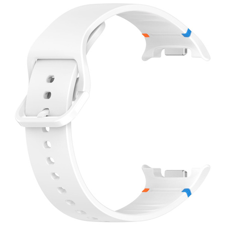 Silikonowy pasek Bizon Strap Watch Silicone G do Galaxy Watch 8 40 mm / 44 mm / 8 Classic 46 mm, biały