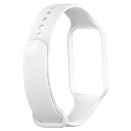 Etui z paskiem Bizon Strap + Case Watch Dots do Xiaomi Redmi Smart Band 2 / Xiaomi Mi Band 8 Active, białe