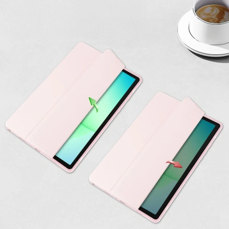 Etui z klapką Bizon Case Tab Clear Matt do Galaxy Tab A11 Plus / A9 Plus, różowe