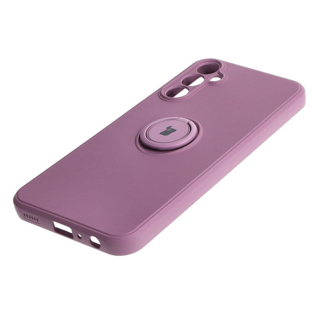 Etui Bizon Case Silicone Ring Sq do Galaxy A24, ciemnofioletowe