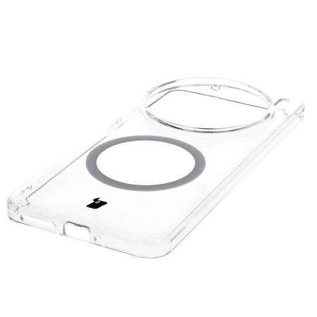Etui z pierścieniem magnetycznym Bizon Case CrystalO do Vivo X200 Pro, przezroczyste
