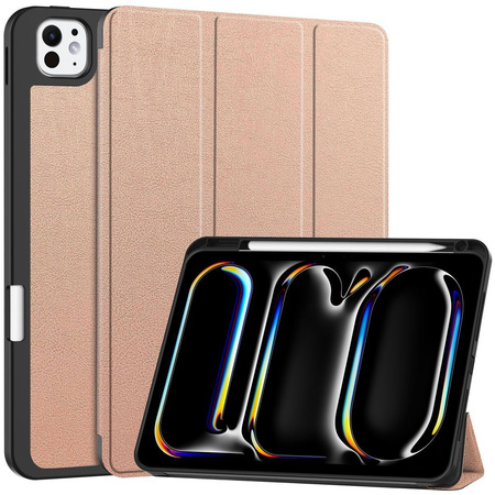 Etui Bizon Case Tab Lizard do iPad Pro 11" 2025 / 2024, różowozłote