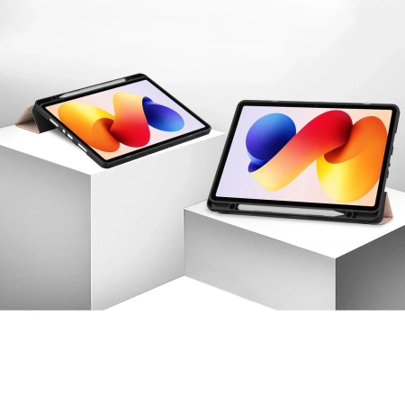 Etui z klapką Bizon Case Tab Lizard do Xiaomi Redmi Pad 2 Pro, różowozłote