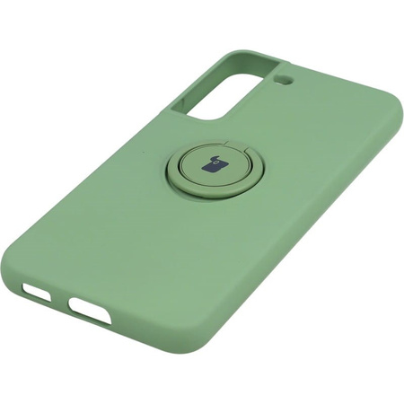 Etui Bizon Case Silicone Ring do Galaxy S22, jasnozielone