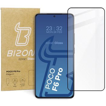 Szkło hartowane Bizon Glass Edge 2 do Xiaomi Poco F6 Pro, czarne