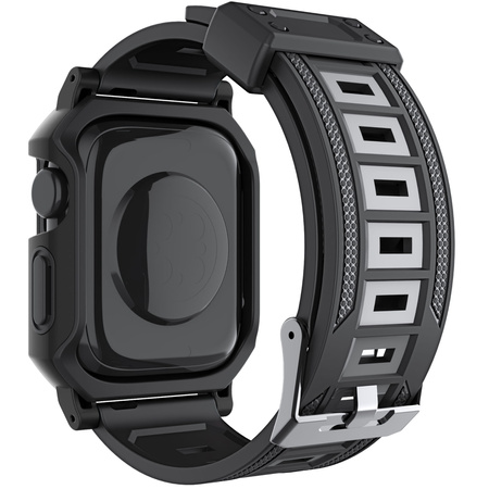 Etui z paskiem Bizon Strap + Case Watch Armor do Apple Watch 40 / 41mm, czarne