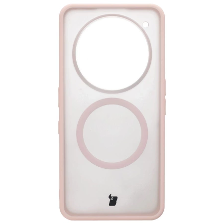 Etui z pierścieniem magnetycznym Bizon Case MatteO do Nothing Phone (3a) Pro, przydymione-różowe